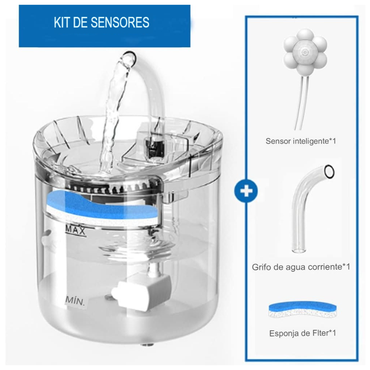 Fuente De Agua Transparente 1.6 L